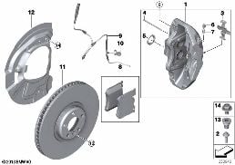 M PERFORMANCE FRONT BRAKE - REPLACEMENT diagram for BMW X5 F15 M50dX