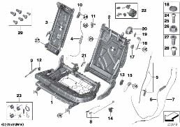 SEAT, REAR, SEAT FRAME, COMFORT SEAT diagram for BMW X5 F15 30dX
