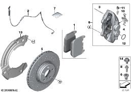 FRONT WHEEL BRAKE diagram for BMW i8 I12 i8