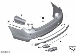 飾板 後部 diagram for BMW 7 Series F02 LCI 730Ld