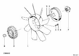 COOLING SYSTEM-FAN/FAN COUPLING diagram for BMW 3 Series E30 325e