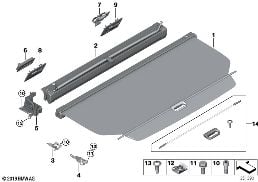 EXTENDING CARGO COVER/PARTITION NET diagram for BMW 3 Series F31 328i
