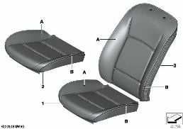 Individuální potah zákl. sedadlo přední diagram for BMW 5 Series F10 LCI 528i
