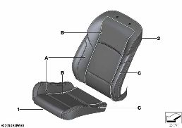 INDIVIDUAL SPORTS SEAT COVER, FRONT diagram for BMW 5 Series F10 LCI 530d
