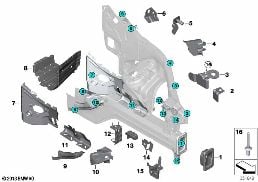 FRONT BODY BRACKET LEFT diagram for BMW X6 E71 M50dX