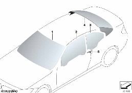 GLAZING diagram for BMW 4 Series F33 440iX