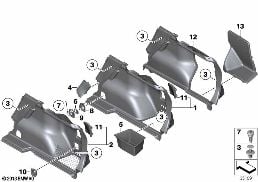 RIGHT TRUNK TRIM diagram for BMW X1 E84 20i
