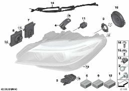SINGLE COMPONENTS FOR HEADLIGHT diagram for BMW Z4 E89 30i