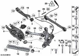 REAR AXLE SUPPORT/WHEEL SUSPENSION diagram for BMW X1 E84 18d