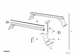 Galerie de toit diagram for BMW 5 Series E39 525td
