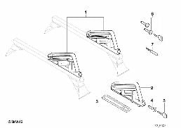 Support de fixation snowboard diagram for BMW 5 Series E39 525td