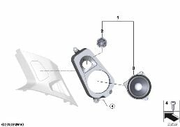 SINGLE PARTS TOP HIFI SYSTEM, D-PILLAR diagram for BMW X5 F15 25d
