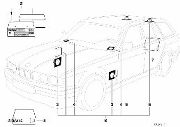 Systeme-Audio avec changeur CD diagram for BMW 5 Series E34 518i
