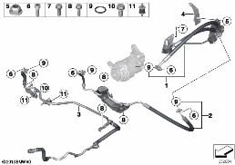 Przewody oleju/Adaptive Drive diagram for BMW X5 F15 40dX