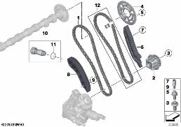 TIMING GEAR TIMING CHAIN TOP diagram for BMW 3 Series F30 318d
