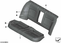 Кожаная обивка Зд сиденья Individual diagram for BMW 5 Series F10 M5