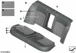 Инд.обивка заднего сиденья, климат-кожа diagram for BMW 5 Series F10 M5