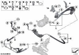 Oljeledningar/Adapt.Drive+Aktiv styrn. diagram for BMW X6 F16 35iX