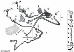 Yağ hatları / Adaptive Drive diagram for BMW X5 F15 35iX