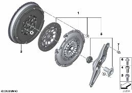 CLUTCH/TWIN MASS FLYWHEEL diagram for BMW MINI F55 Cooper