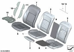 Набивка и обивка передн.сиденья diagram for BMW 5 Series F10 M5