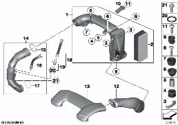 Emme sesi rezonatörü/Filtre takımı/HFM diagram for BMW X6 F16 30dX