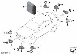 Park mesafesi kontrolü (PDC) diagram for BMW X6 F16 30dX