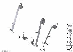 SAFETY BELT REAR diagram for BMW Zinoro M12 1E