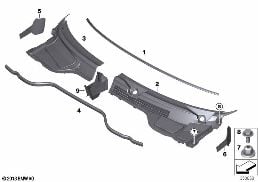 Verkleidung Windlauf aussen diagram for BMW MINI R56 Cooper