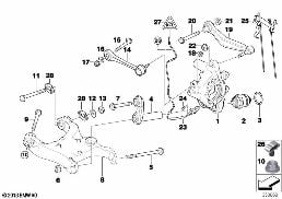 Wspornik tylnej osi/Zawiesz. kół diagram for BMW 7 Series E65 745i
