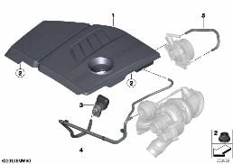 VACUUM CONTROL EXHAUST TURBOCHARGER diagram for BMW 1 Series F20 LCI 118i