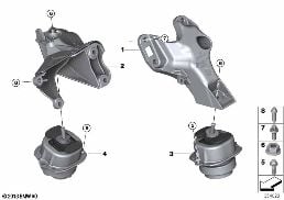 Uložení motoru diagram for BMW X6 F16 35iX