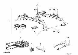 SURFBOARD RACK diagram for BMW 8 Series E31 850Ci