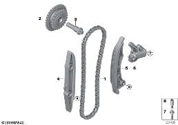 TIMING - TIMING CHAIN LOWER P diagram for BMW i8 I12 LCI i8