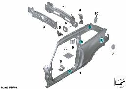 Seitenwand/Heckverkleidung diagram for BMW MINI Paceman R61 Cooper