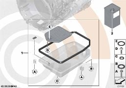 FLUID-CHANGE KIT, AUTOM. TRANSMISSION diagram for BMW 7 Series E38 725tds