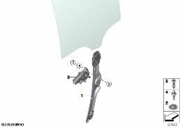 DOOR WINDOW LIFTING MECHANISM REAR diagram for BMW X5 M F85 X5 M