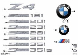 EMBLEMS / LETTERINGS diagram for BMW Z4 E89 30i