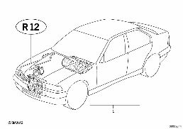 AIR CONDITIONING SYSTEM R12 diagram for BMW 3 Series E36 325td