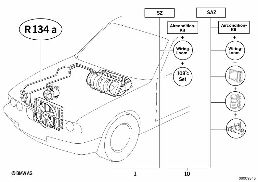 Klimatizace R134A diagram for BMW 5 Series E34 540i