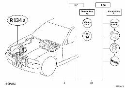AIR CONDITIONING SYSTEM R134A diagram for BMW 3 Series E36 318is