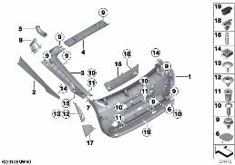 TRUNK LID TRIM PANEL diagram for BMW 3 Series F34 GT 335iX
