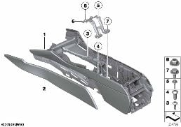 CENTER CONSOLE diagram for BMW 5 Series F11 550i