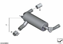 BMW M PERFORMANCE MUFFLER - SYSTEM diagram for BMW 3 Series F31 335i