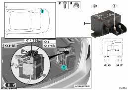 Röle, ayırma hibrit K14 diagram for BMW 3 Series F30 Hybrid 3