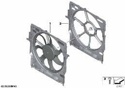 FAN HOUSING, MOUNTING PARTS diagram for BMW X6 M F86 X6 M