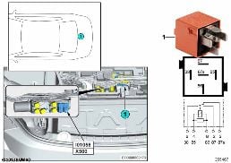 继电器 硬车顶驱动装置 1 I01058 diagram for BMW 4 Series F33 440i