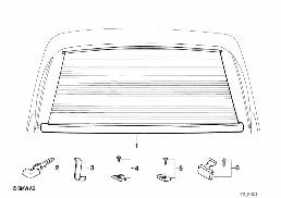 Pare-soleil à enrouleur diagram for BMW 5 Series E39 525td