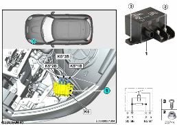 Röle Elektrikli fan Motor K5 diagram for BMW MINI Cabrio F57 JCW