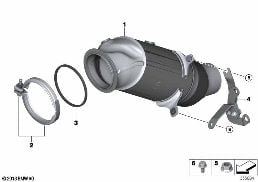 Katalysator dichtst bij motor diagram for BMW X6 F16 35iX